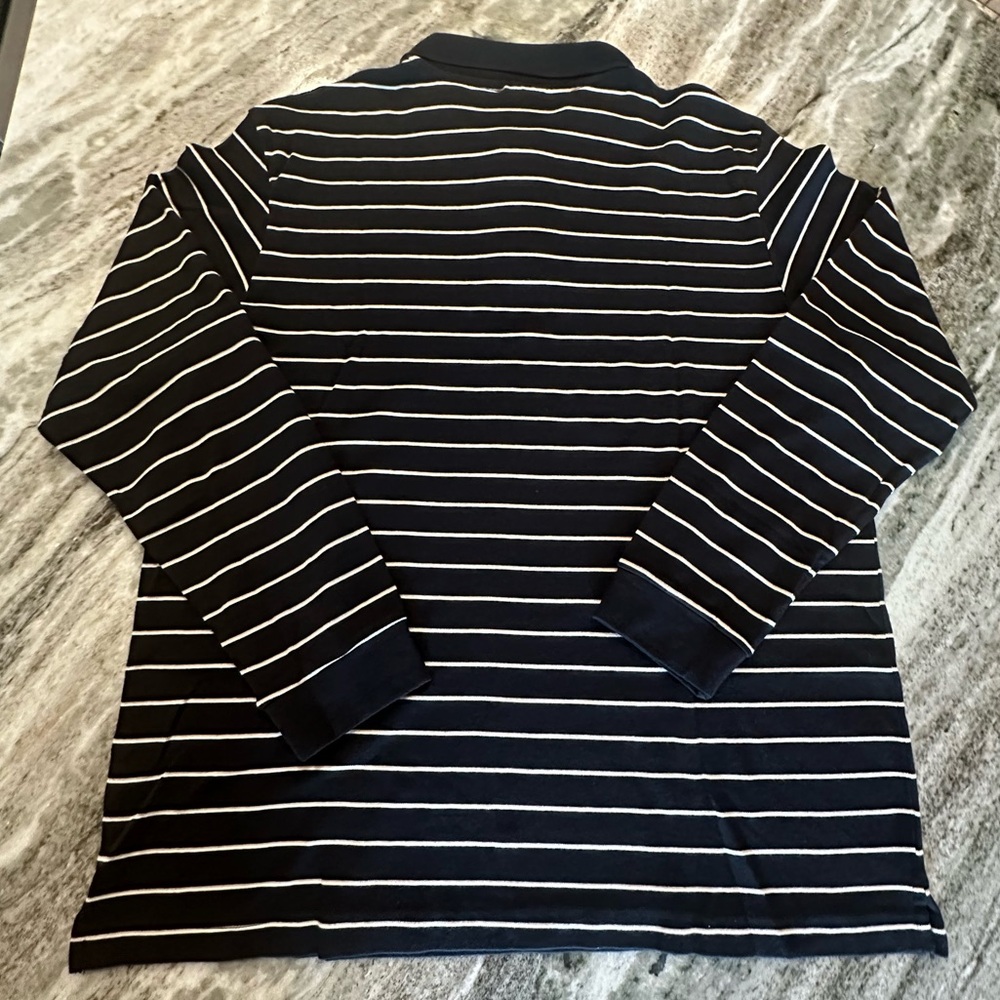 NWT John Ashford Long Sleeve Striped Polo Shirt Size Medium - Picture 3 of 4
